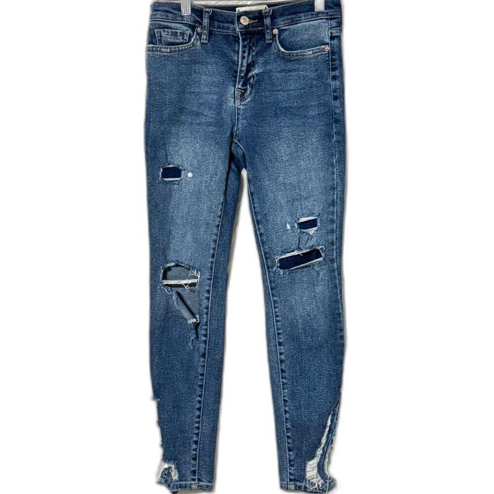 We The Free Ripped Ankle Cropped Distressed Light‎ Wash Jeans Womens 25 Casual